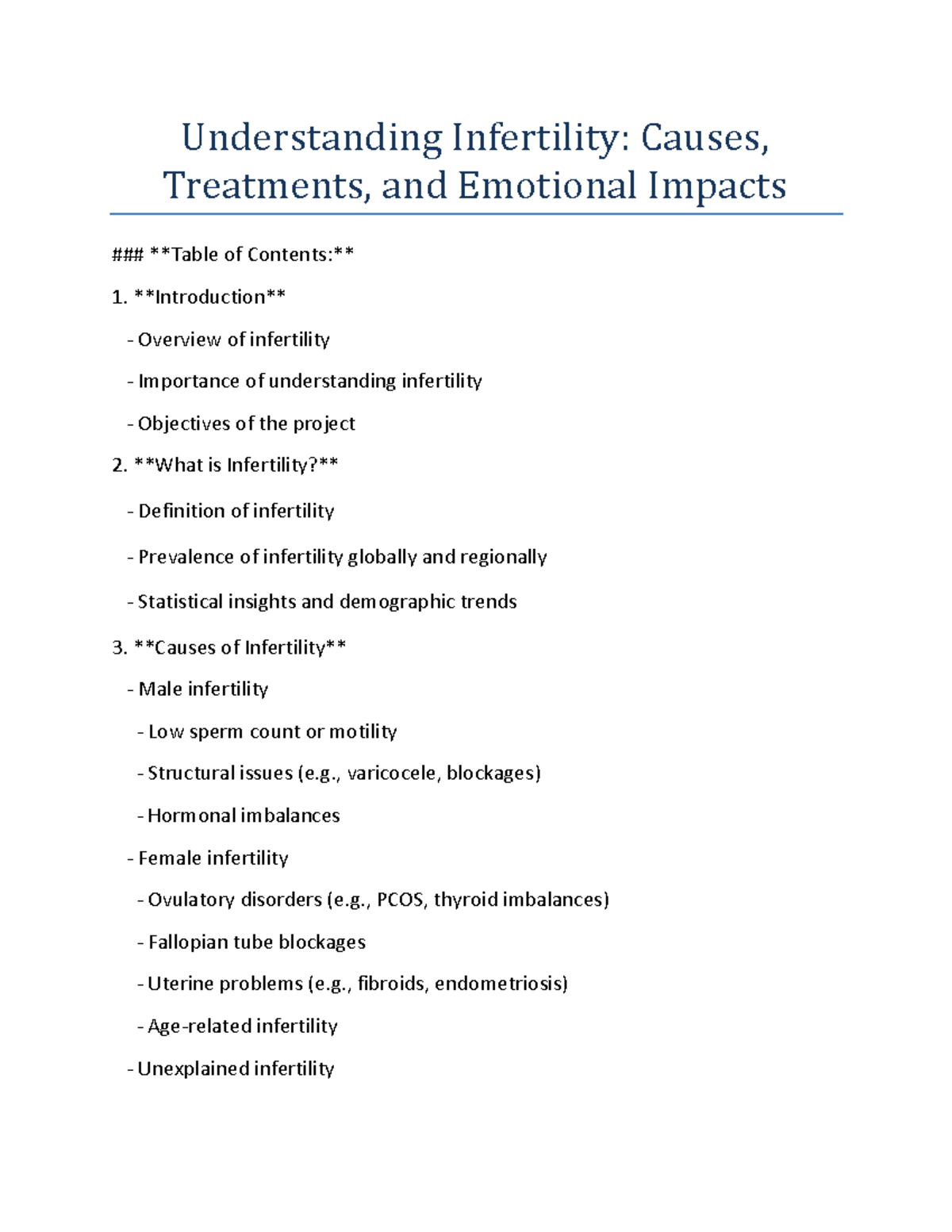 Understanding Infertility: Causes, Treatments & Impacts - Class 12A ...