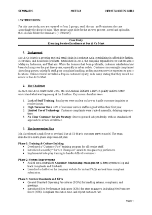 MKT341 Reflection Report Presentation Guidelines - Assignment 2 - Studocu