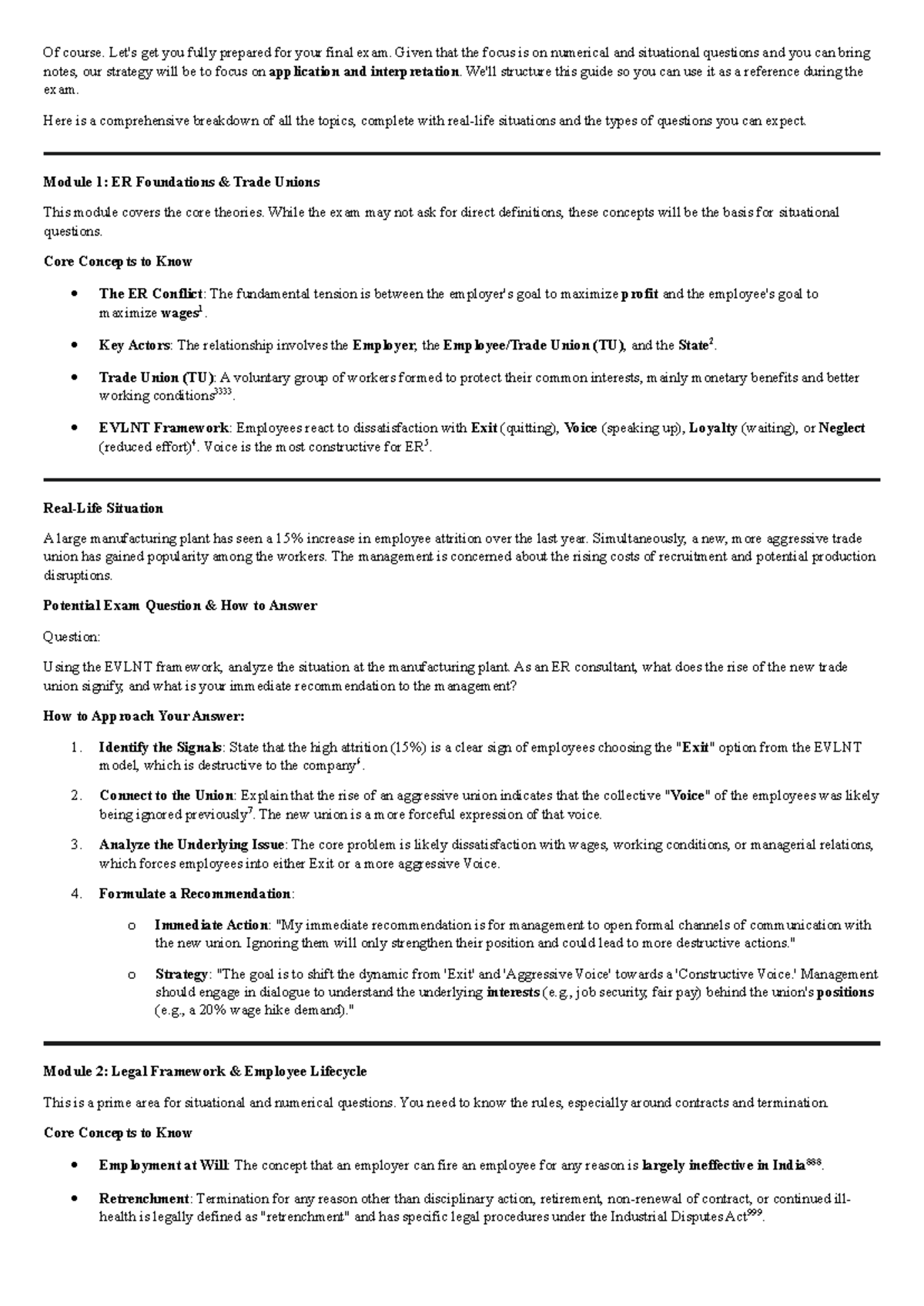 ER 101: Final Exam Prep Guide for Situational & Numerical Questions ...