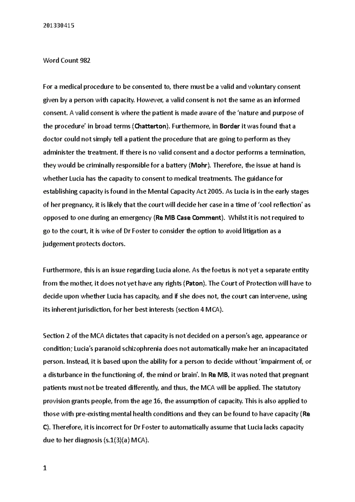 LAW05 1 Medical Law Mock Exam 2024 - LAW051: Medical Law and Ethics I ...