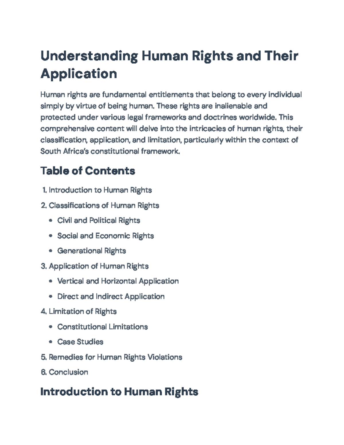 Human Rights 101: Classifications, Applications & Limitations in SA ...