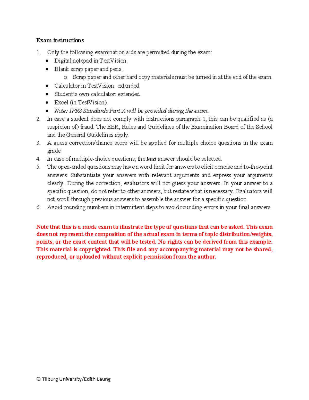 FAR Mock Exam 2026: Instructions and Sample Questions - Studeersnel