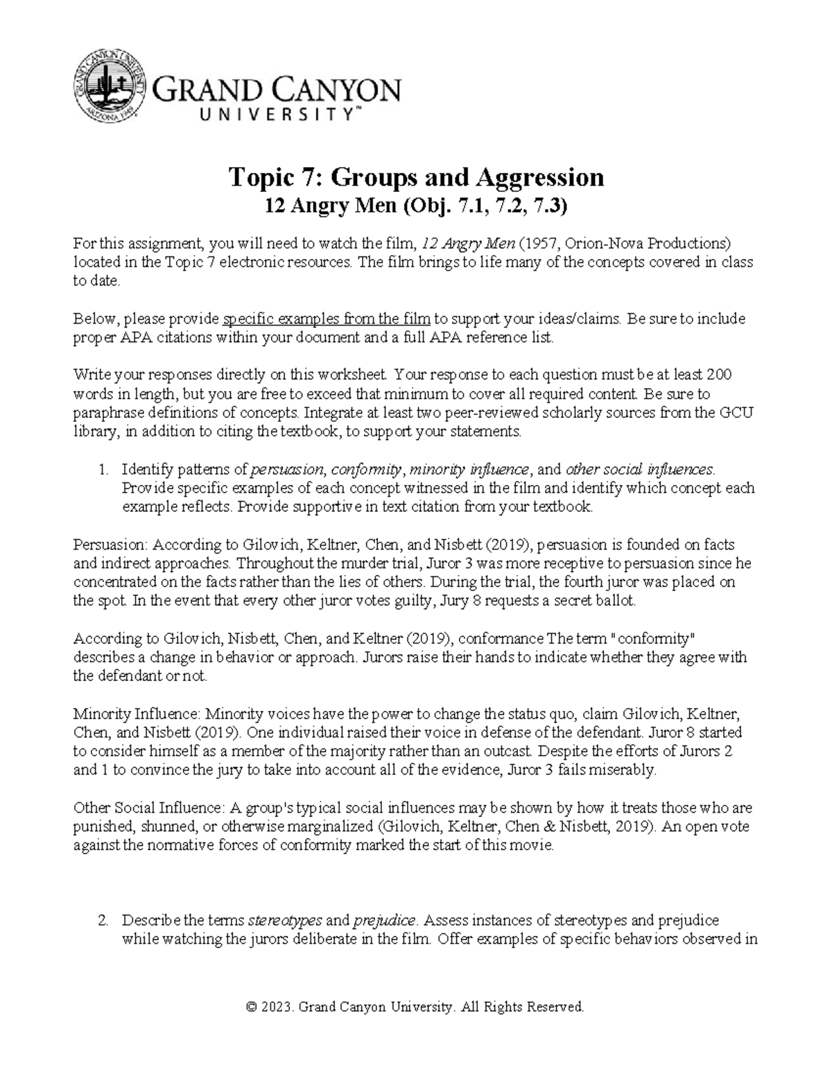 PSY-362-RS-T7-12 Angry Men - Topic 7: Groups and Aggression 12 Angry ...