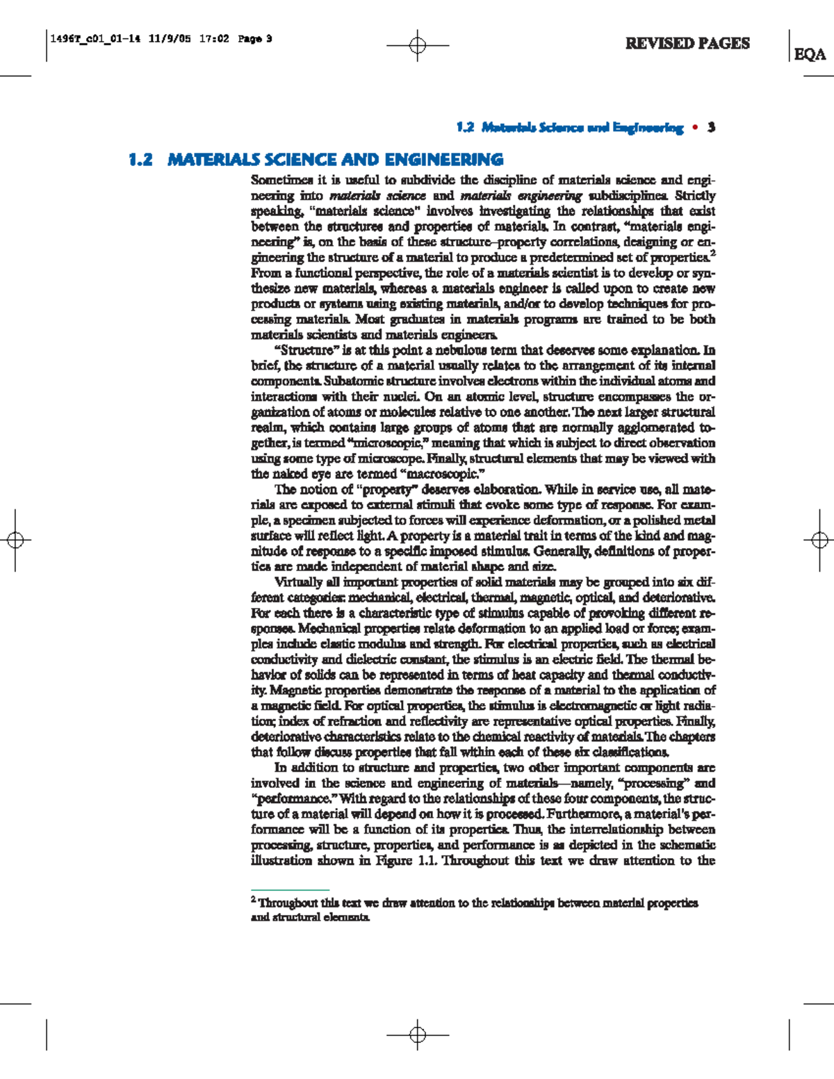 Materials Science and Engineering EQA 1496T: Classification and ...