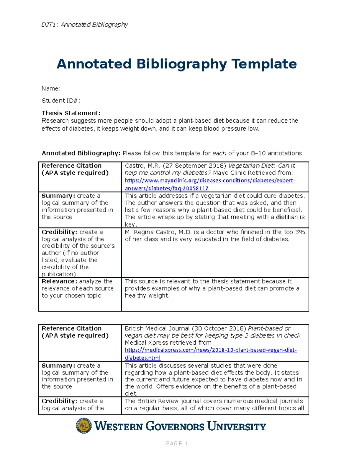 C456 Task 1: Annotated Biblography - Thesis statement : The best way to ...