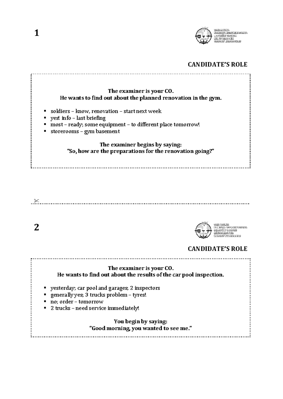 L2 056 Speaking Roles for Exam Preparation - Studocu