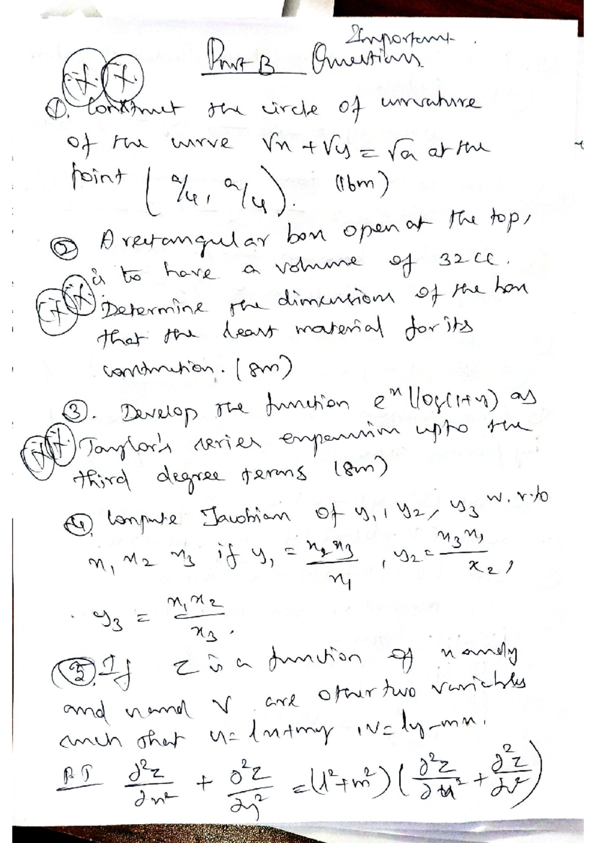 Important Part B Questions for Math 101 Final Exam - Studocu