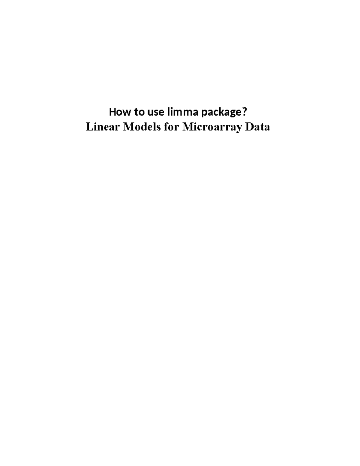 Instrucciones de paquetería en R de Limma - How to use limma package ...