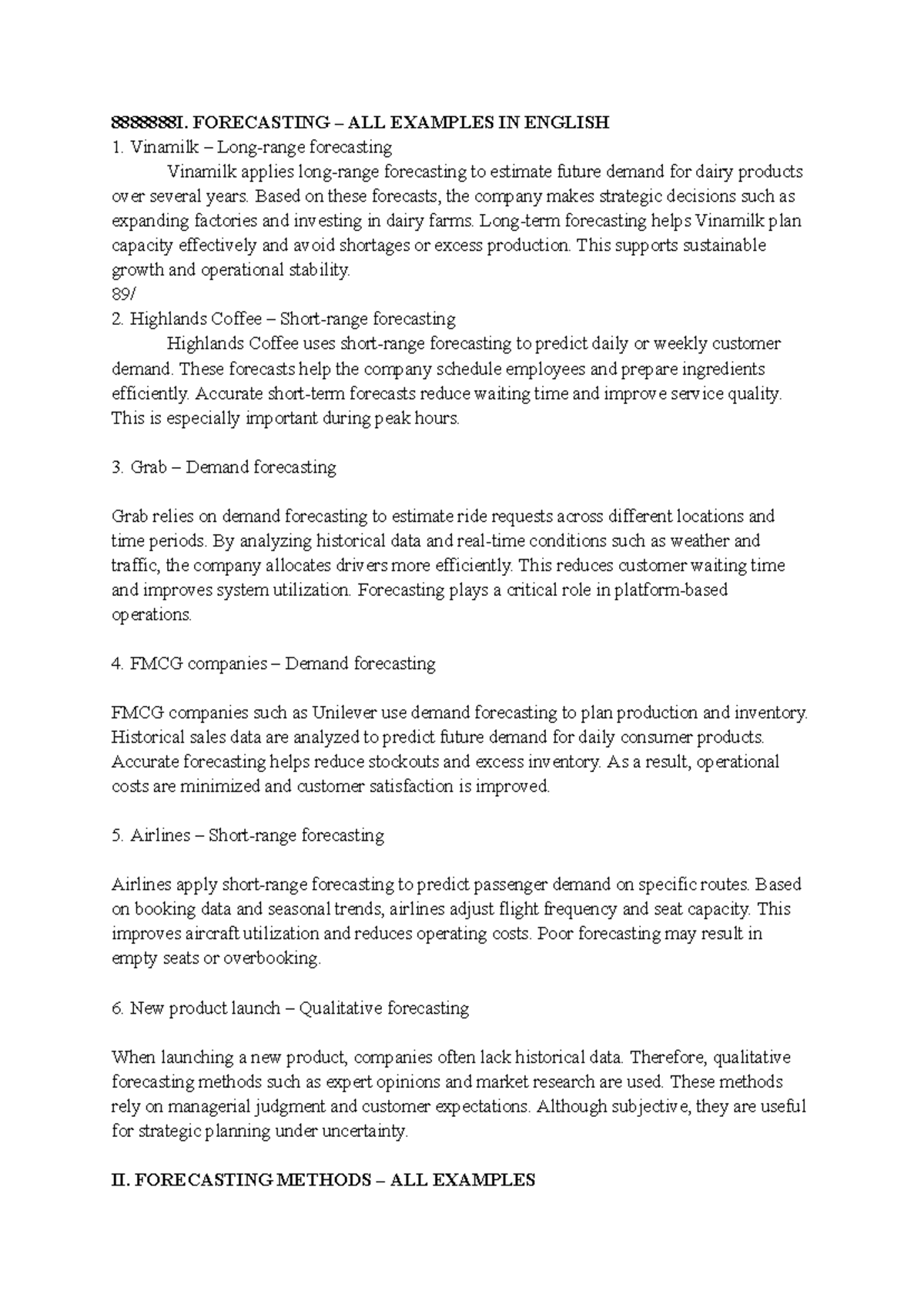 Forecasting Techniques and Applications in Business (ENG 1) - Studocu