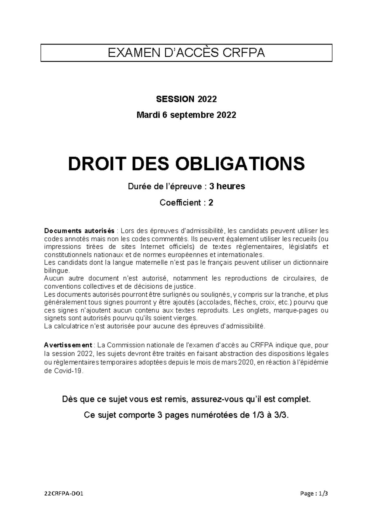 2024 CRFPA Droit des Obligations : Analyse des Annales et Préparation ...