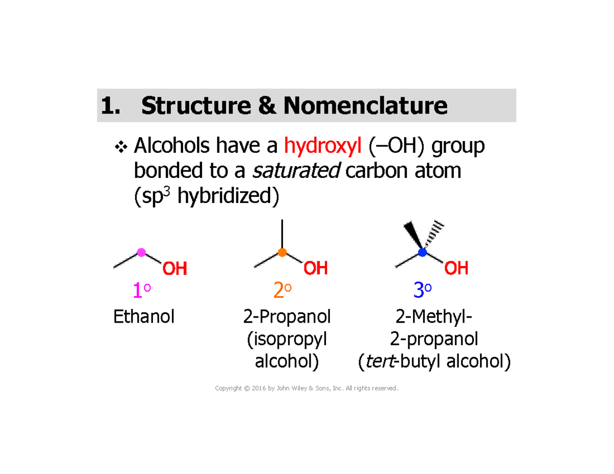 Chapter 11 notes - summer 3 week course - 1. Structure & Nomenclature ...