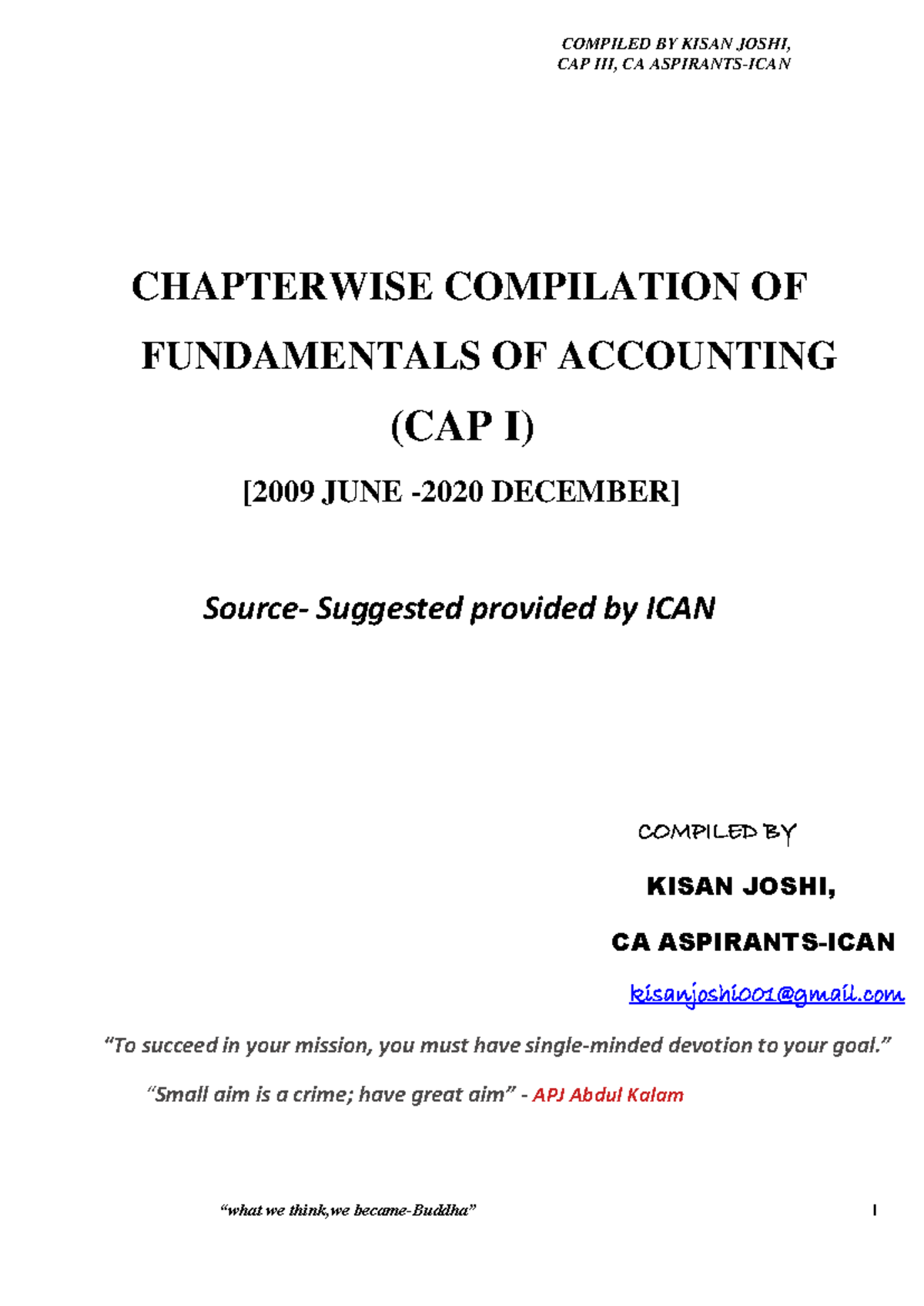 CAP CA CHAPTERWISE FUNDAMENTALS OF ACCOUNTING COMPILATION (JUNE) - Studocu
