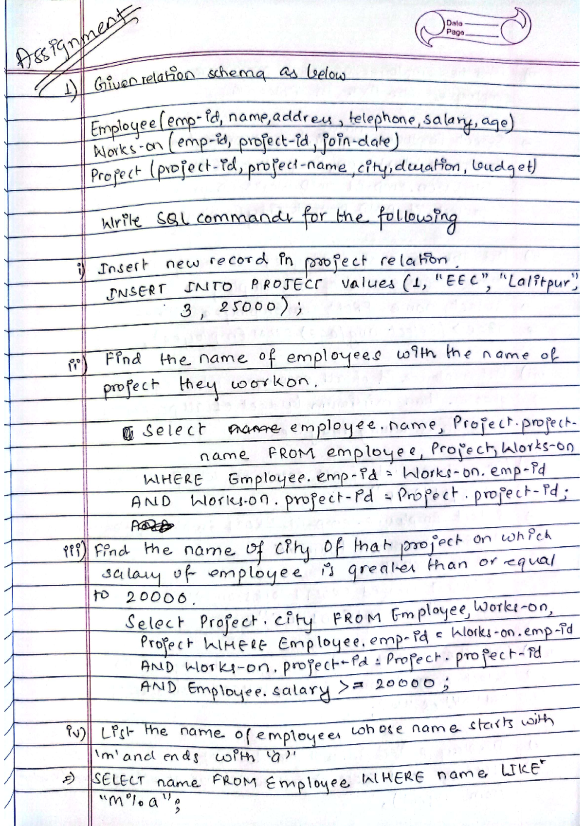 DBMS DBMS 102 Assignment: SQL Command Queries and Analysis - Studocu