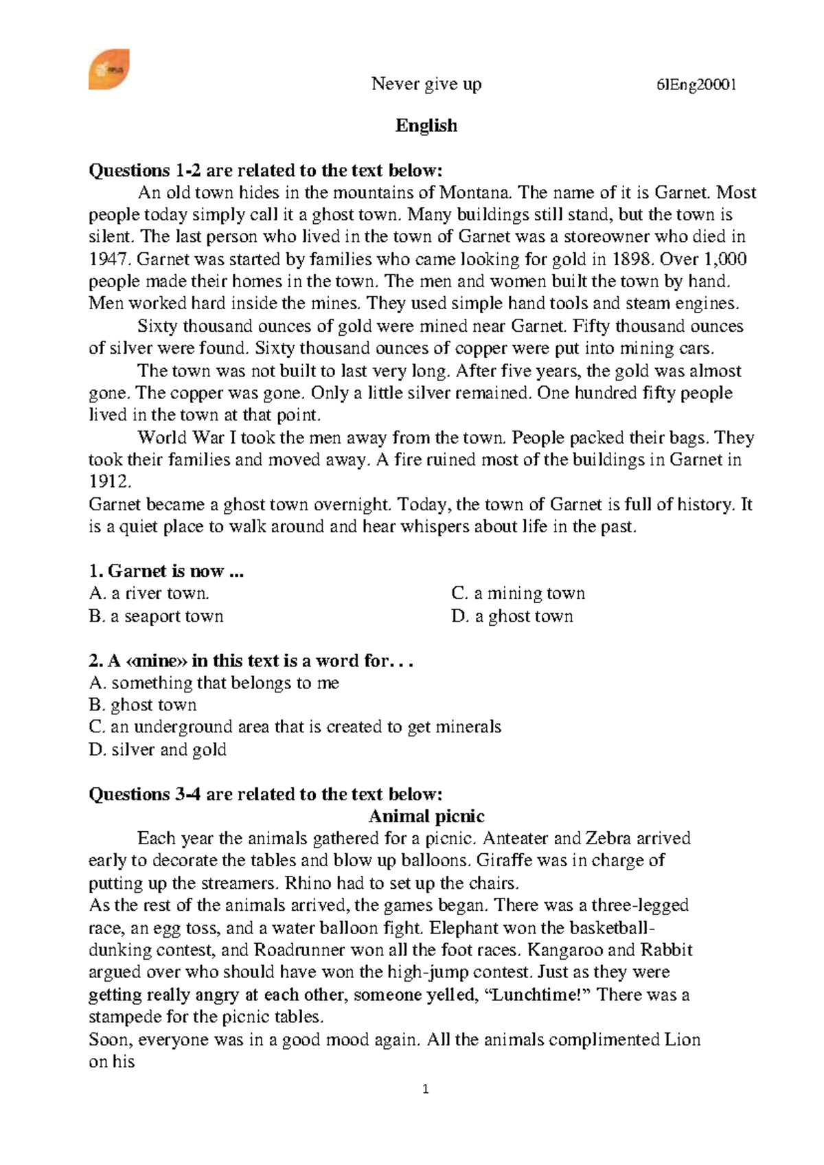 6IEng2000 - English Comprehension Questions and Answers - Studocu