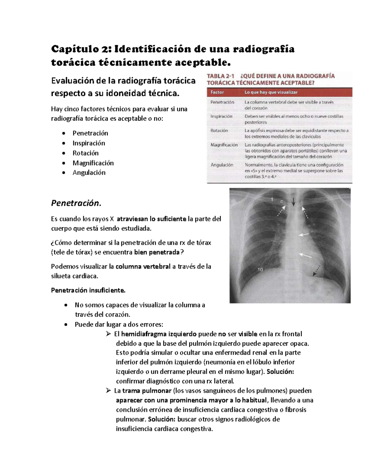 Capítulo 2 - Evaluación Técnica de Radiografías Torácicas - Document Preview