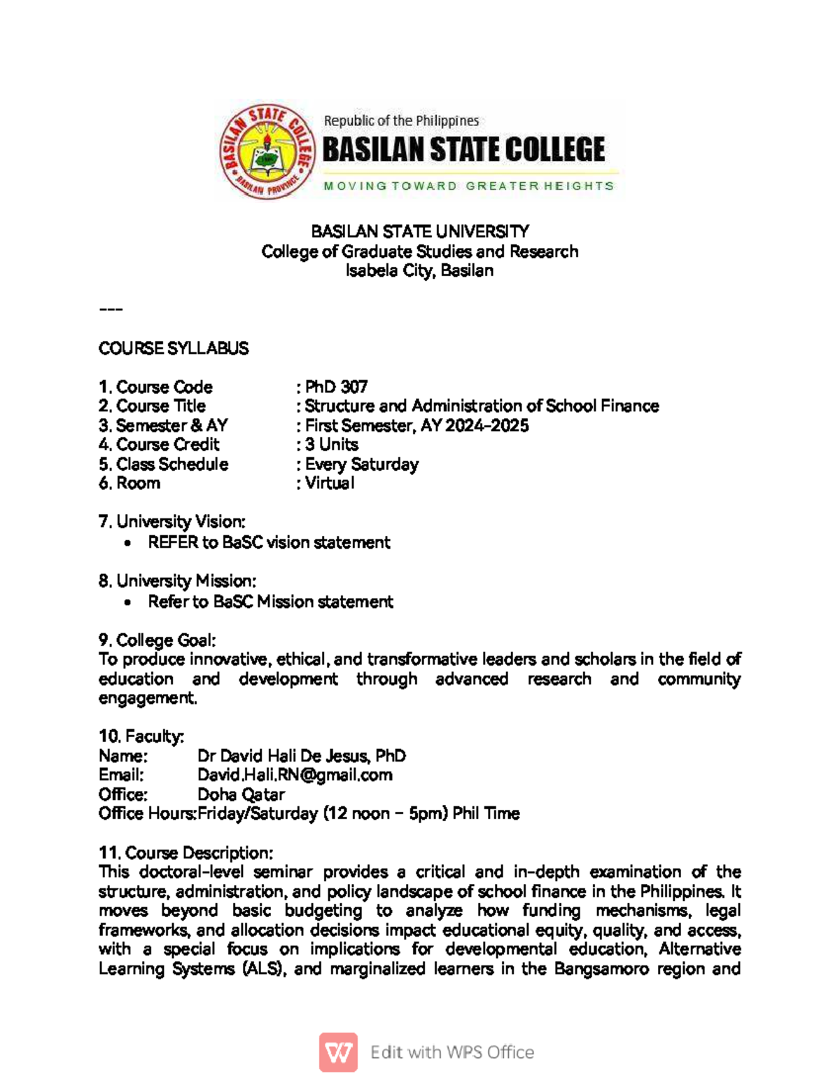 PhD 307 Syllabus: Structure & Administration of School Finance - Studocu