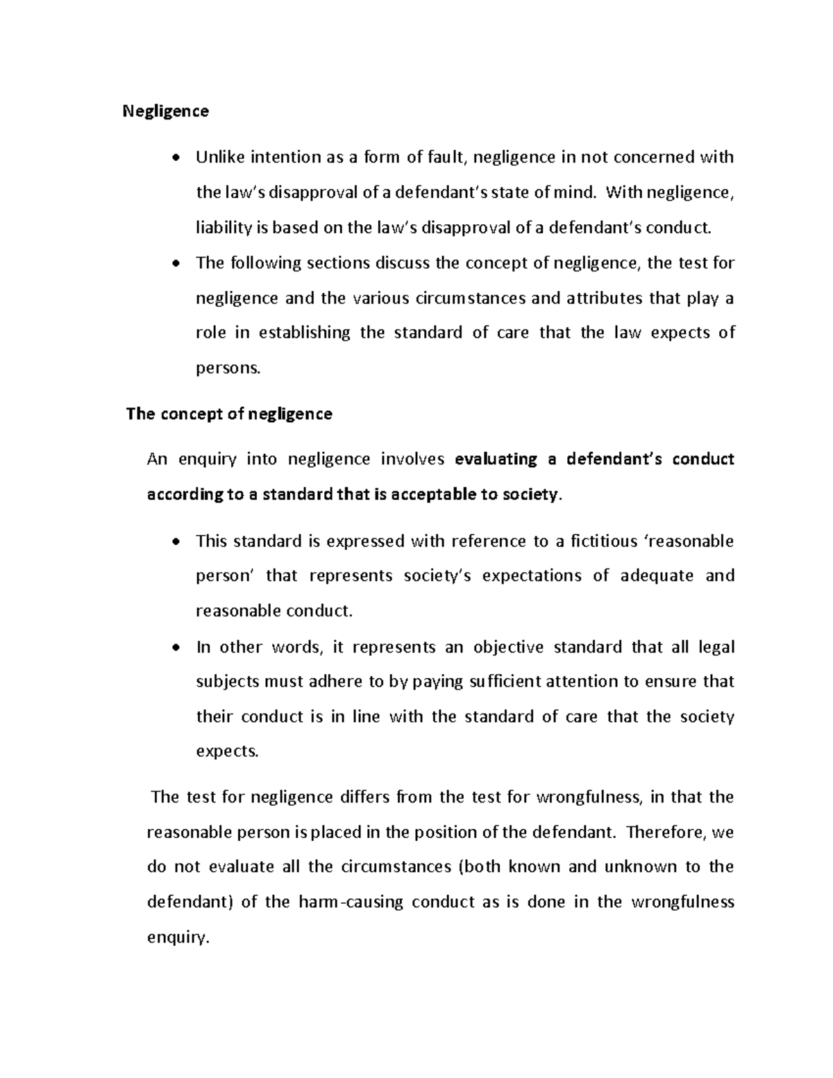Roman Dutch Law: Understanding Negligence in Legal Context - Studocu