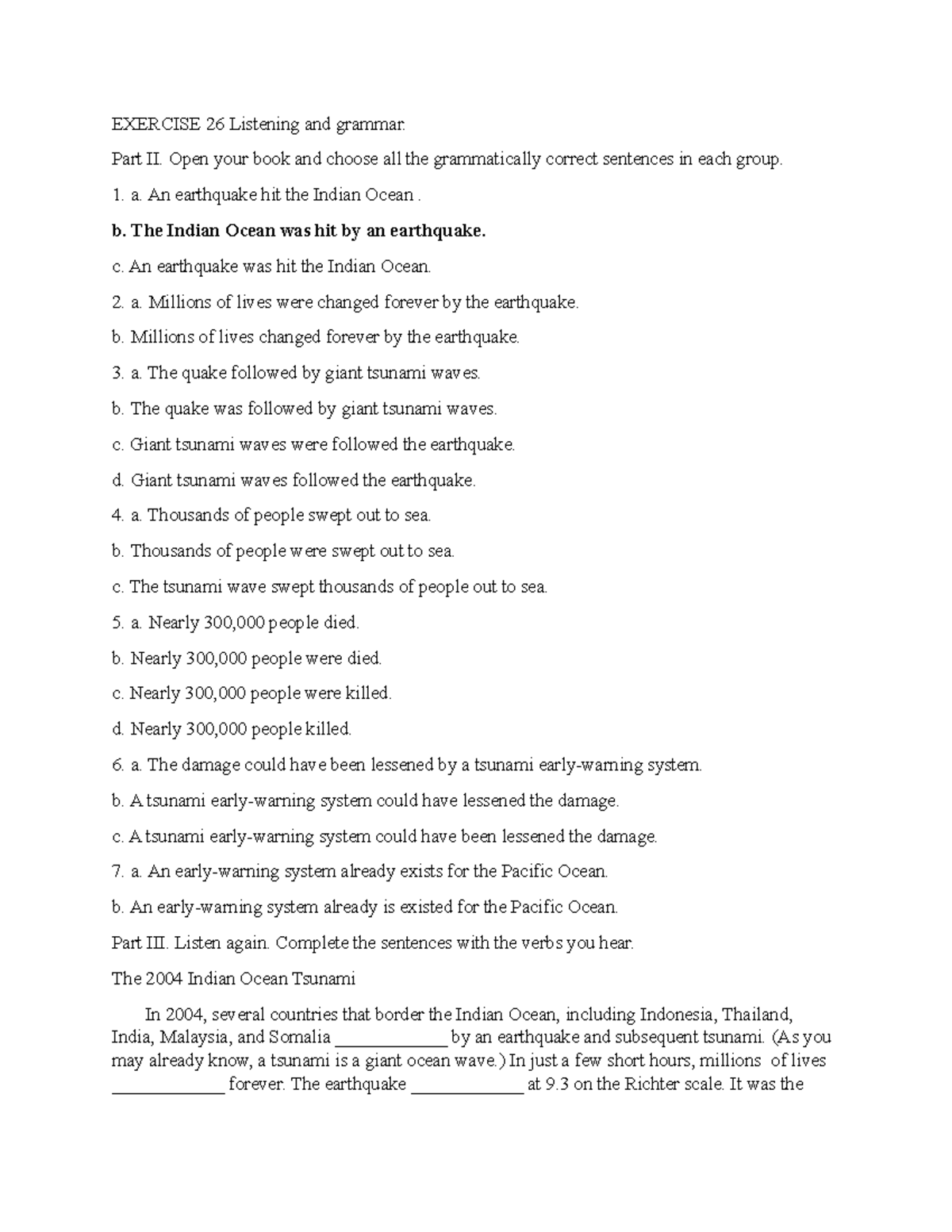 Chapter 11 Exercises 26-32: Listening, Grammar, and Reading Insights ...