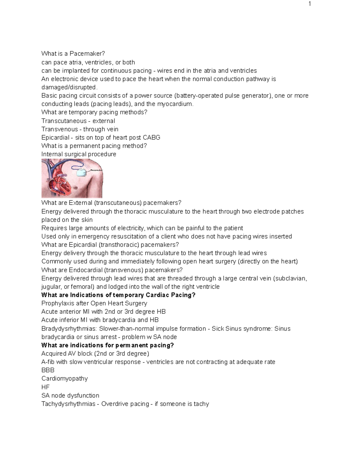 N420 Cardiac Pacers - Critical care notes Dr. Godshall - What is a ...