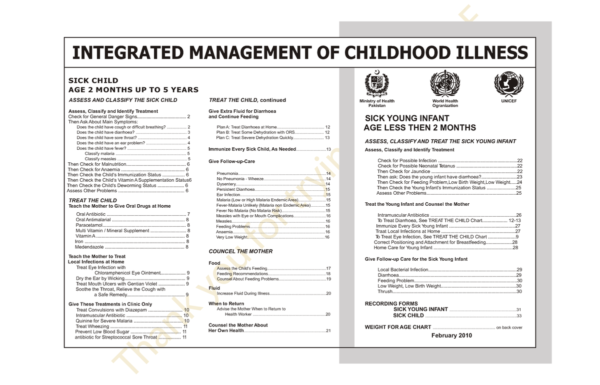 Imnci Chart Booklet (New)orignal Feb 2010 - INTEGRATED MANAGEMENT OF ...