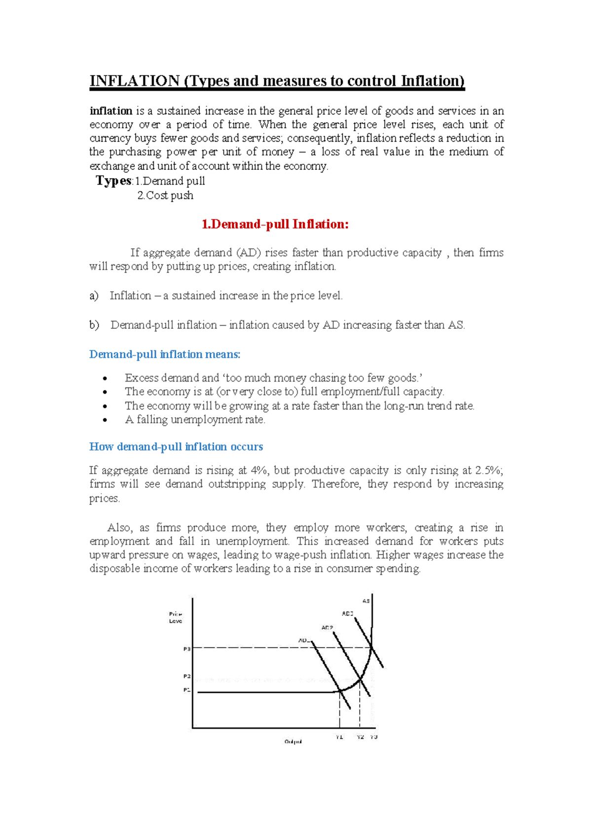 Inflation Control Measures - Comprehensive Notes (ECO 101) - Studocu
