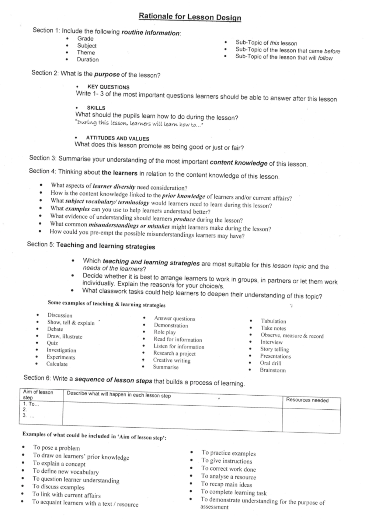 Rationale Doc - non - B Ed - Studocu