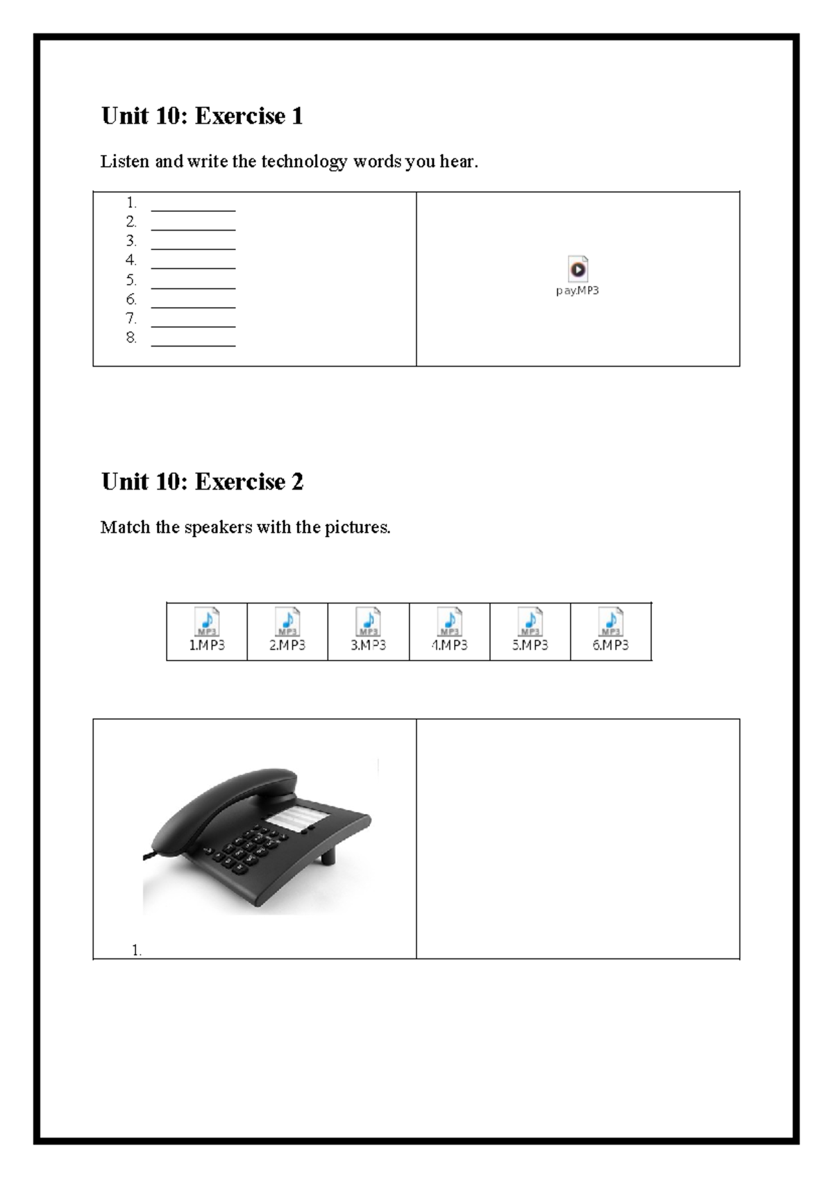 Unit 10 Science and Technology - Listening Speaking Exercises - Unit 10 ...