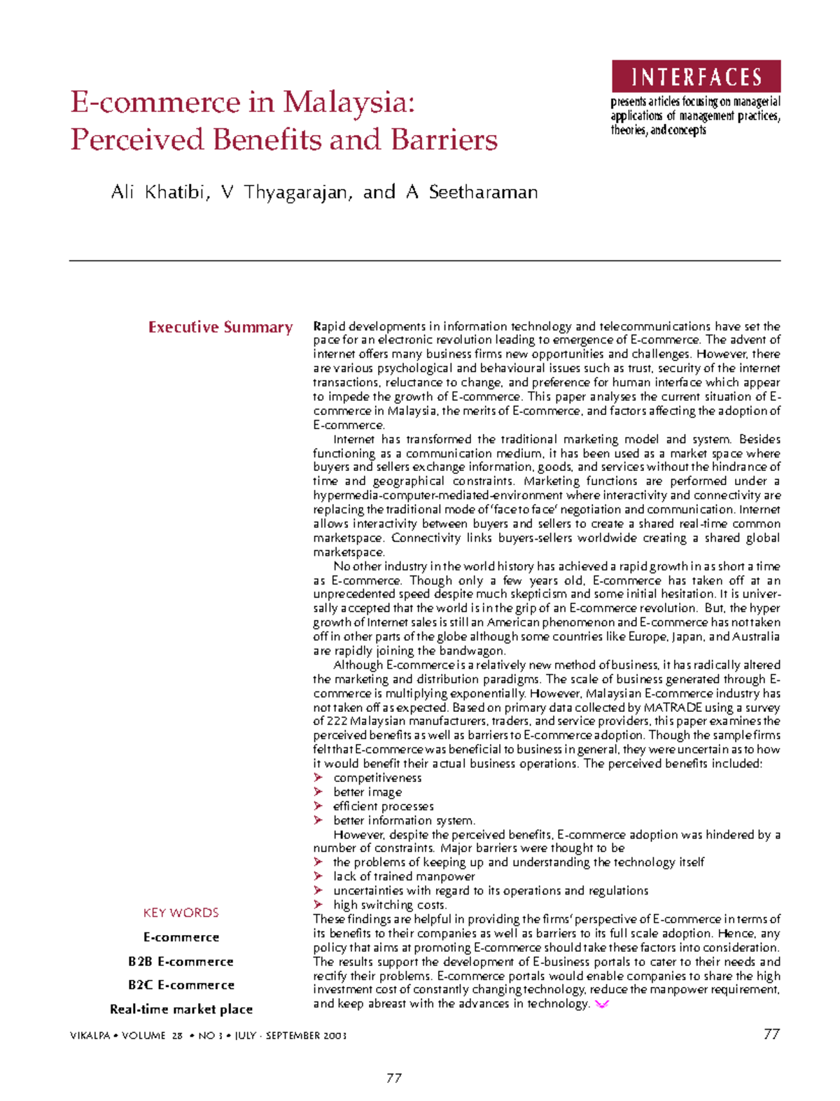 Ecommerce - PDF - presents articles focusing on managerial applications ...