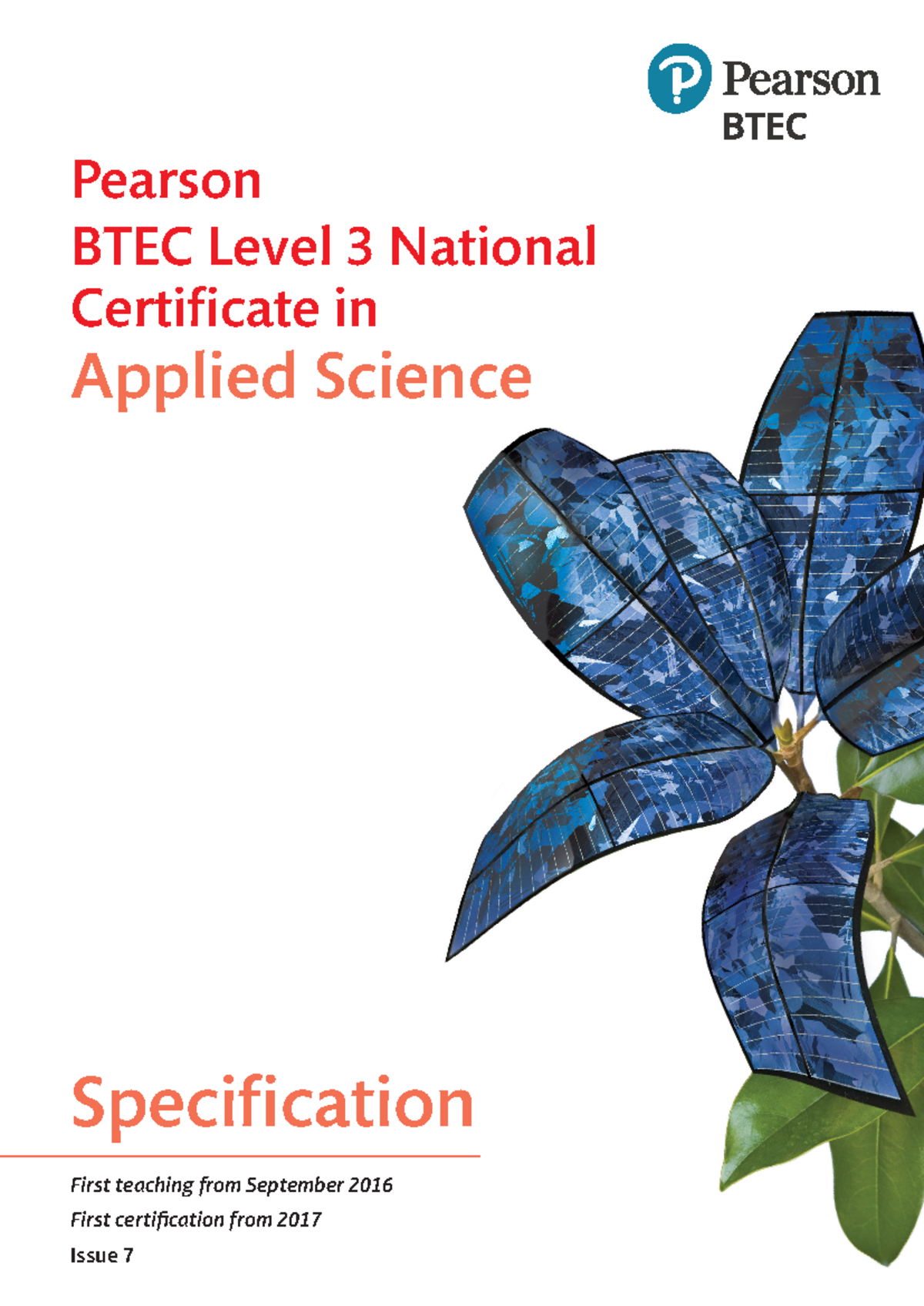 Science Spec - Specification First teaching from September 2016 First ...