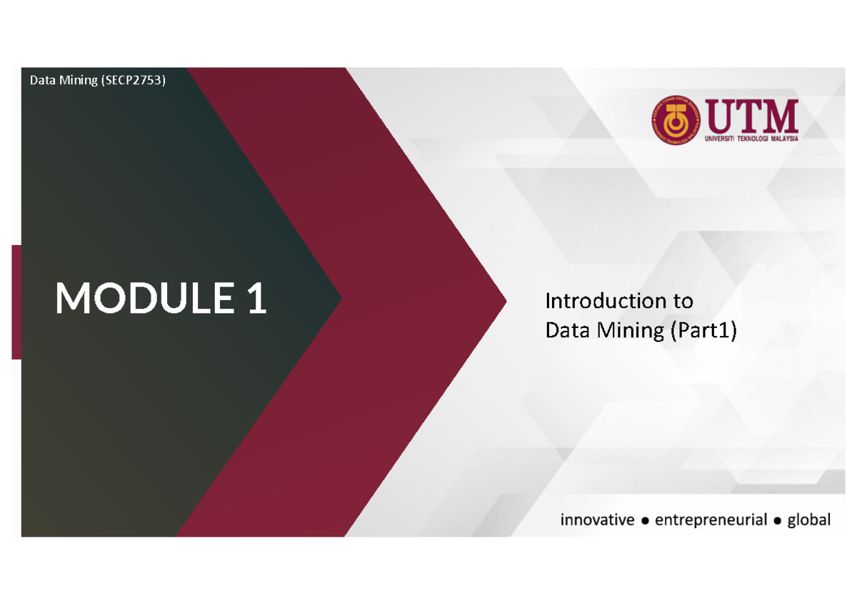 Data Mining Secp2753 Module 1a Intro To Data Mining Part 1 Studocu