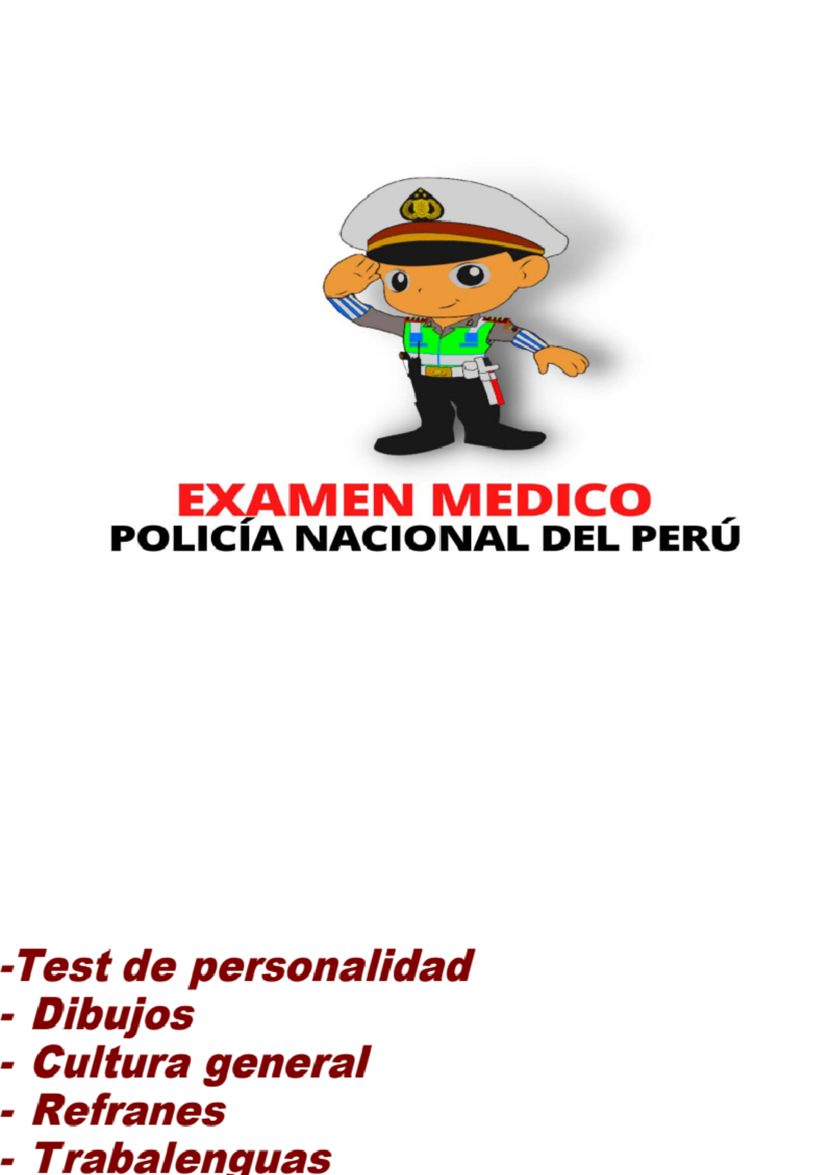 Material de Estudio para el Examen Médico PNP 2021-2022 - Document Preview