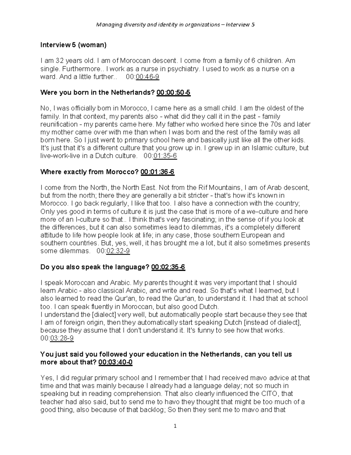 Managing Diversity and Identity in Organizations: Interview 5 Insights ...