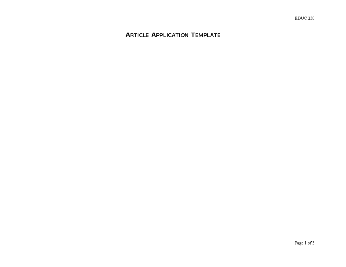 EDUC 230 Article Application: Exploring Animal Characteristics & Matter ...