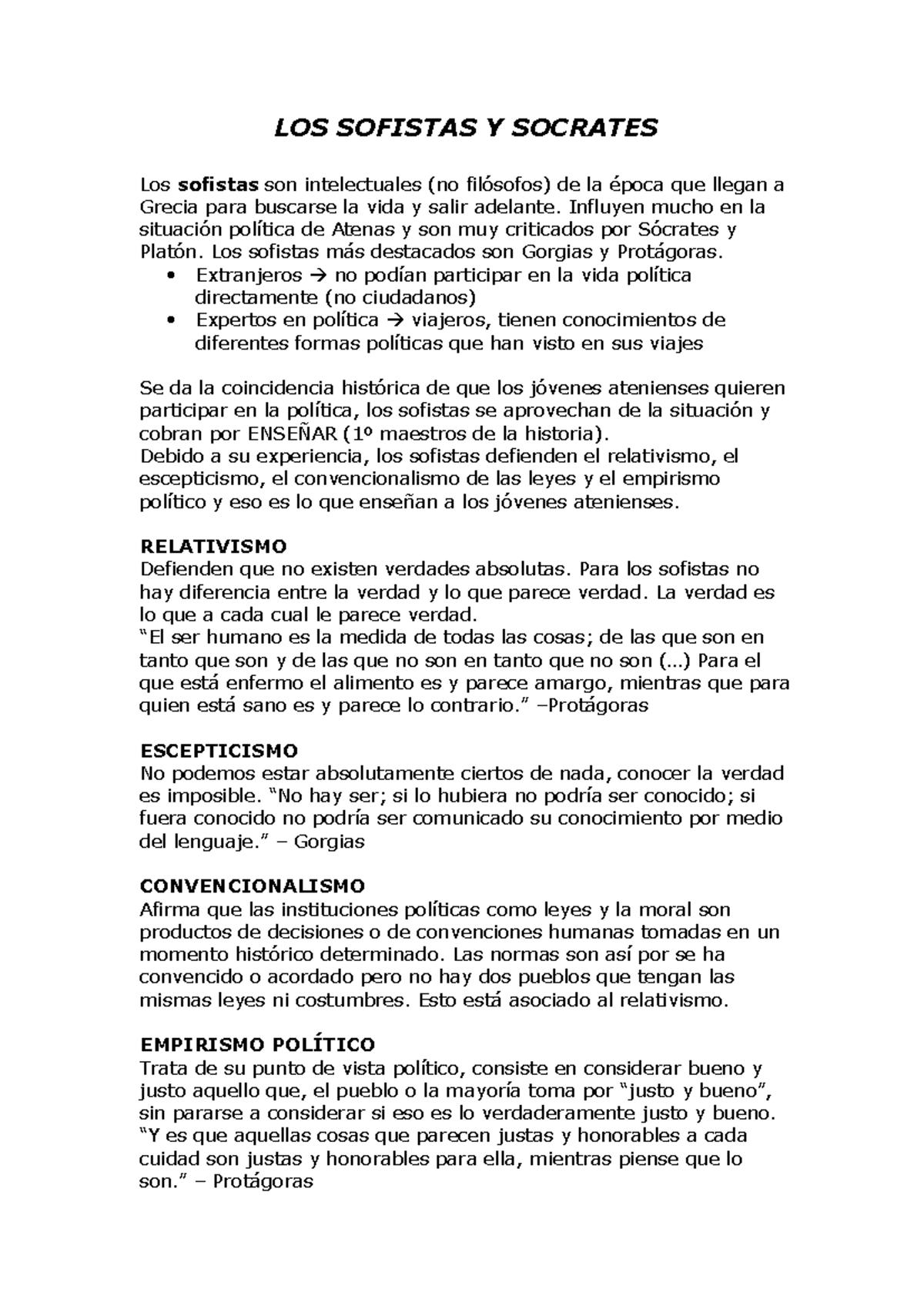 LOS SOFISTAS Y SÓCRATES: CLAVES DE SU INFLUENCIA EN ATENAS - Studocu