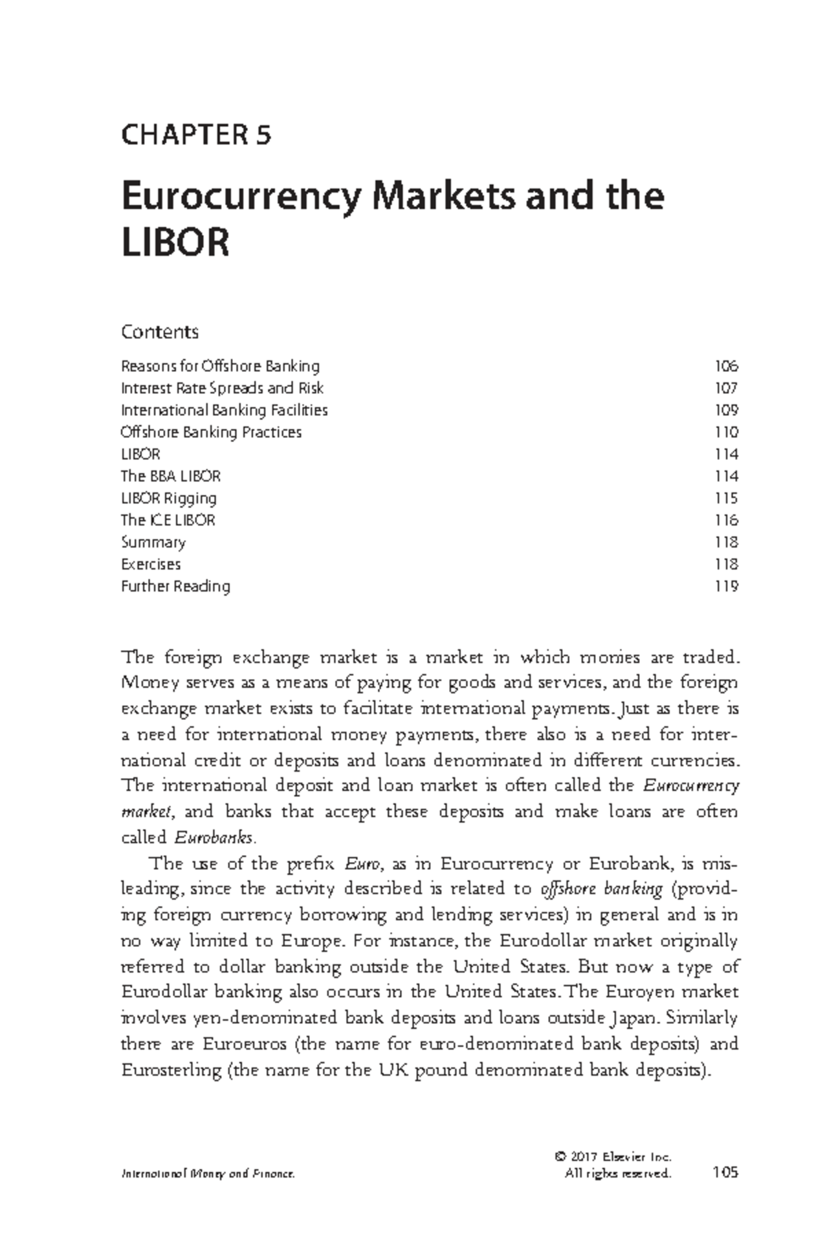 CHAPTER 5 Eurocurrency Markets and LIBOR Overview - IMF 2017 - Studocu