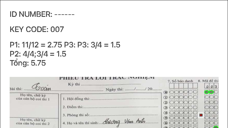 Bài Chấm GK1 - Toán 11 (Code: 007) - 4/11/2025 - Studocu