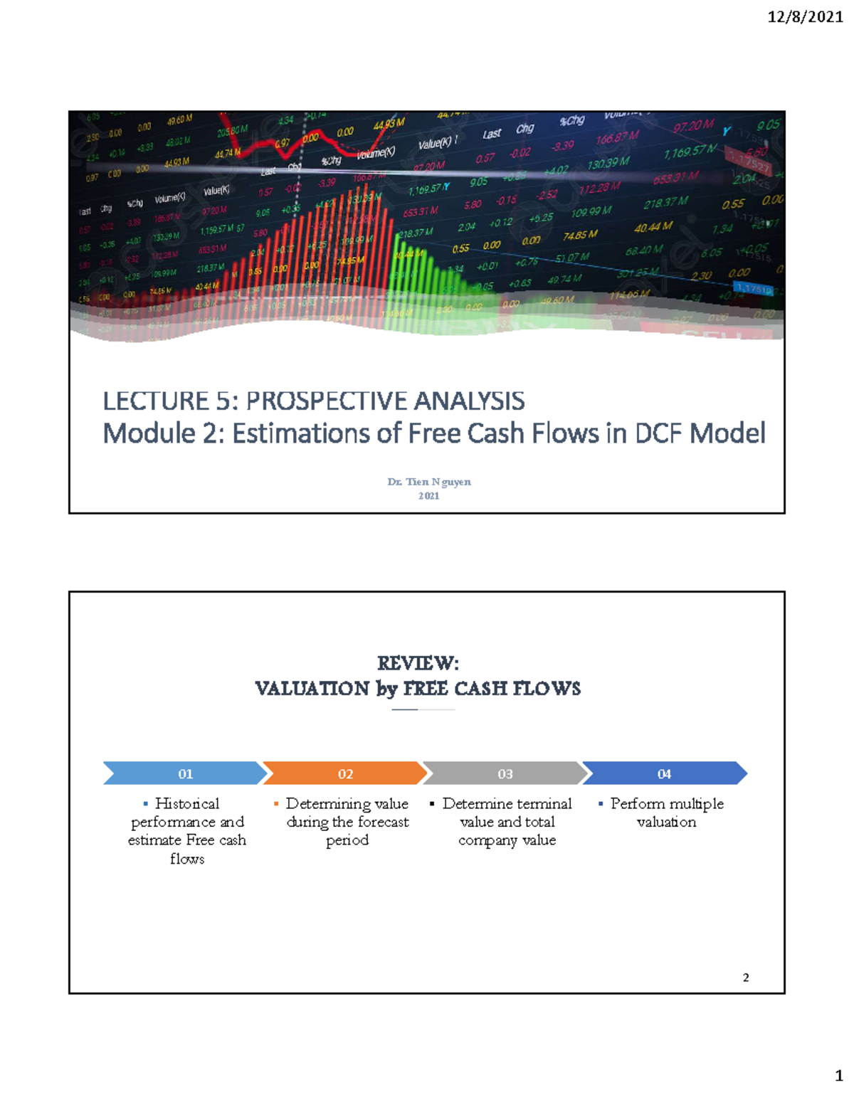 LECTURE 5: FREE CASH FLOW ESTIMATIONS IN DCF MODEL (Module 2) - Studocu