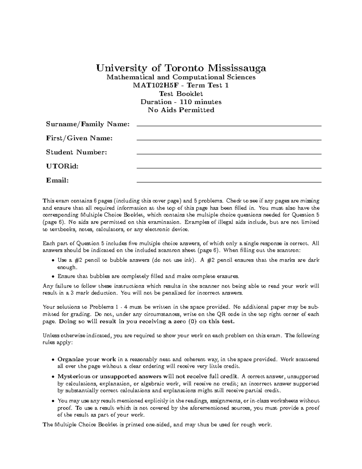 Term Test 1 Script - asda - University of Toronto Mississauga ...