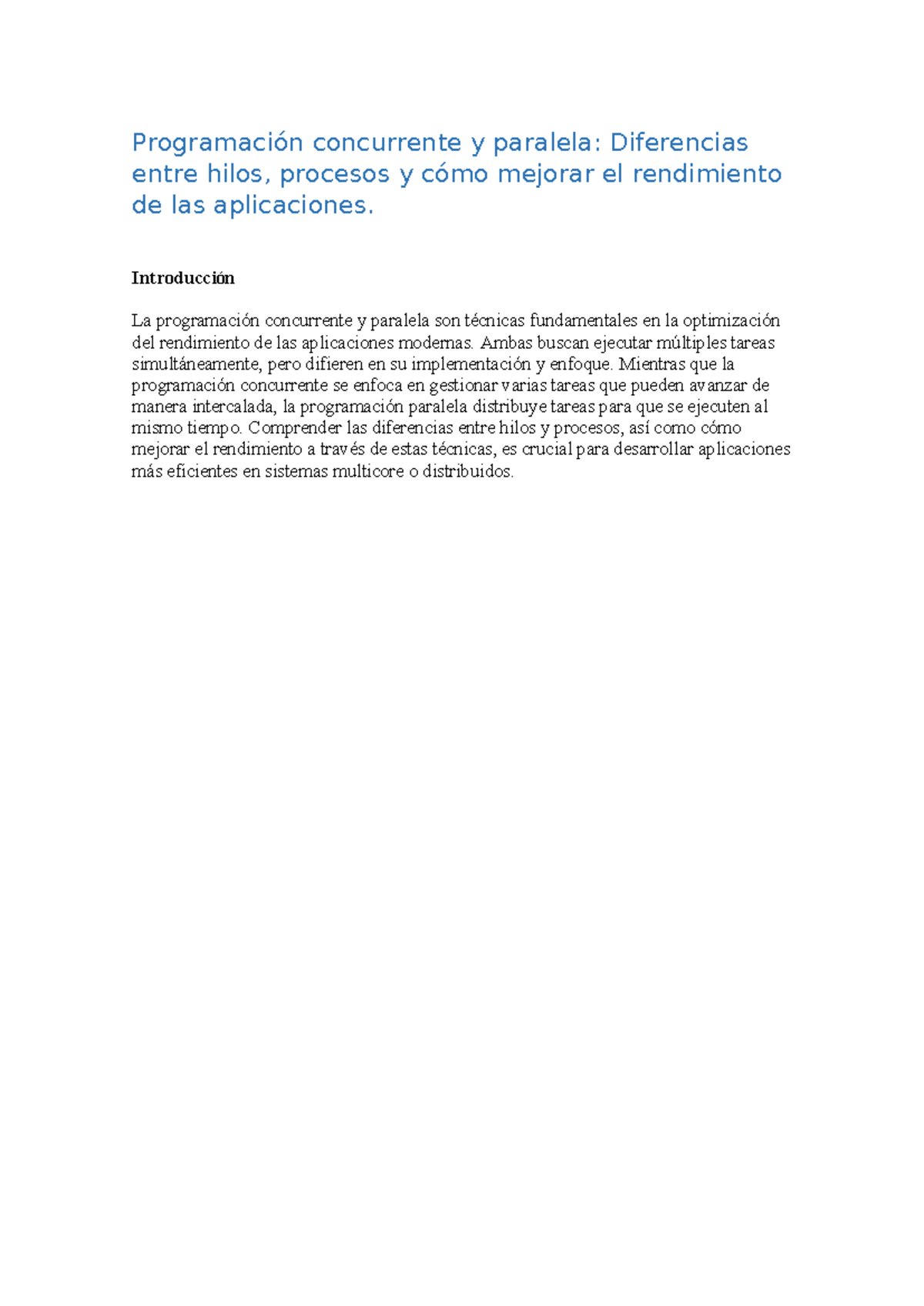 Diferencias entre Programación Concurrente y Paralela en Aplicaciones ...
