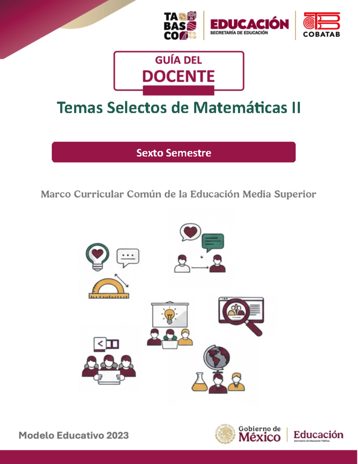 Guía del Docente: Temas Selectos de Matemáticas II - Sexto Semestre - Document Preview