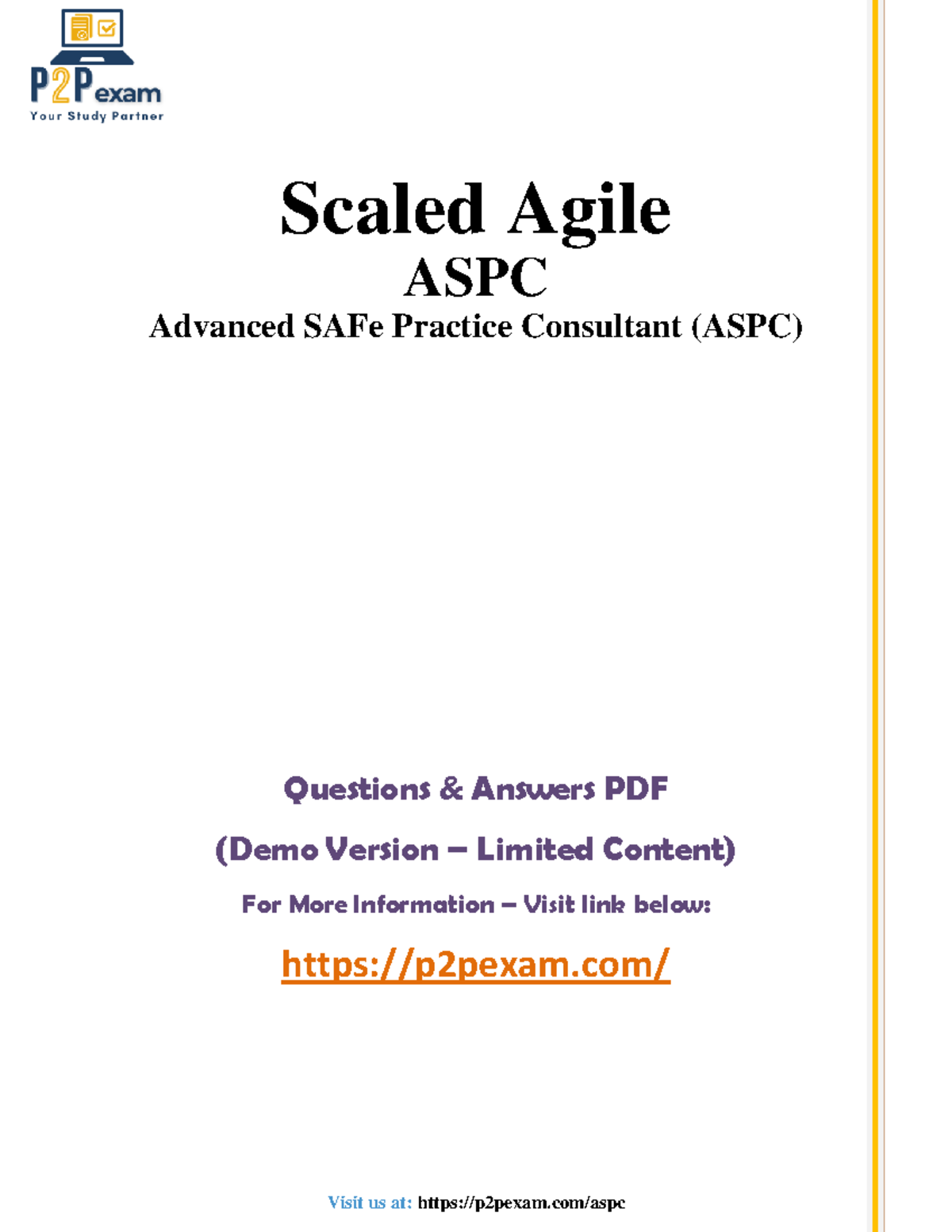 ASPC Advanced SAFe Practice Consultant Q&A PDF - Demo Version 6.0 - Studocu