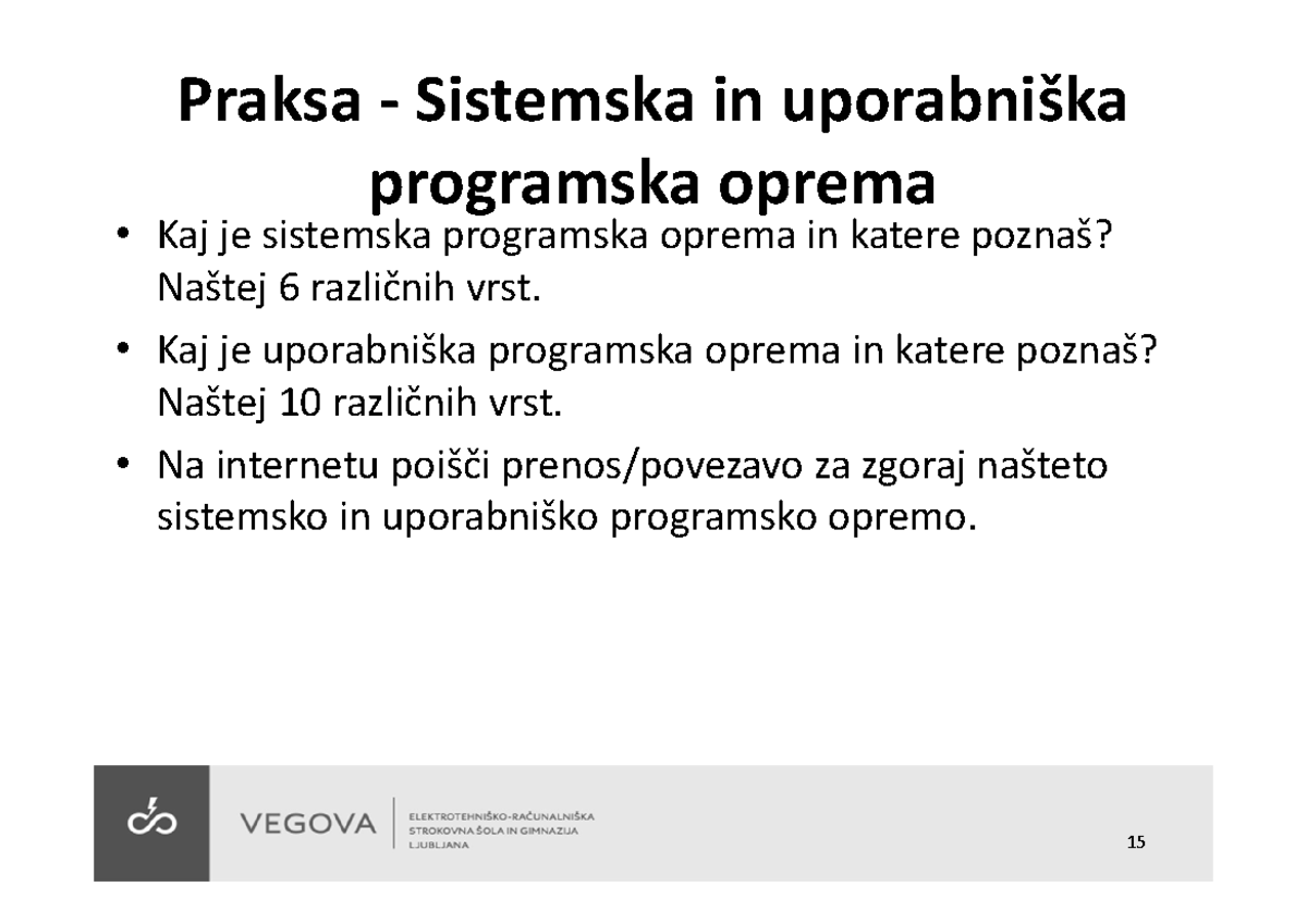 Praksa VPO 1: Sistemska in uporabniška programska oprema - Studocu