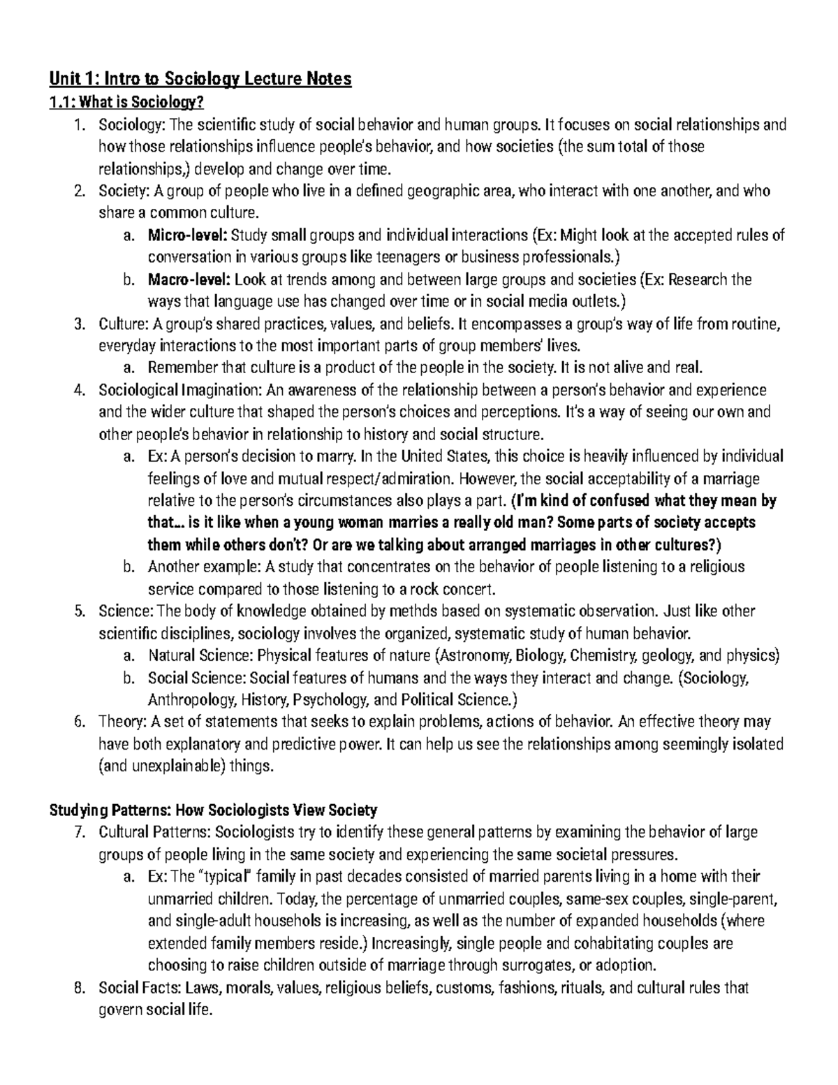 Unit 1 SOC 101: Lecture Notes on Sociology Basics and Research - Studocu