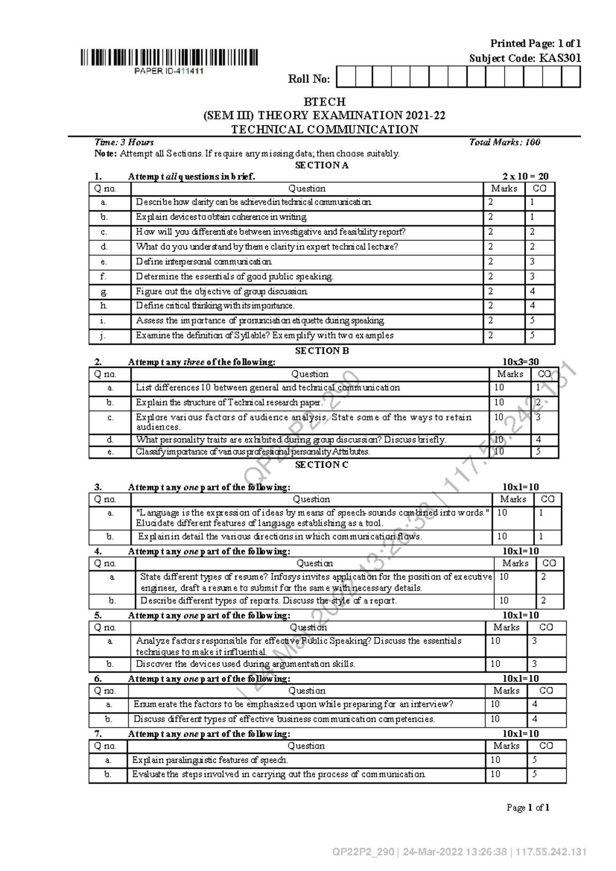 Technical- Communication-KAS-301-2- Notes Gallery - QP22P2_ | 24-Mar ...