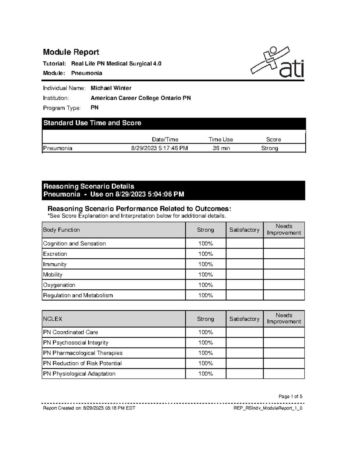 Pneumonia Case Study - PN Medical Surgical Module Report - Studocu