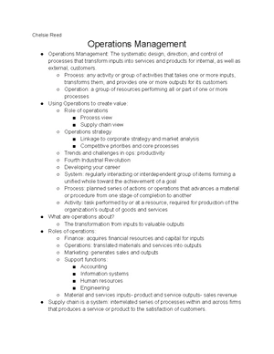 Supply Chain Management - Study Notes & Assignments - Studocu
