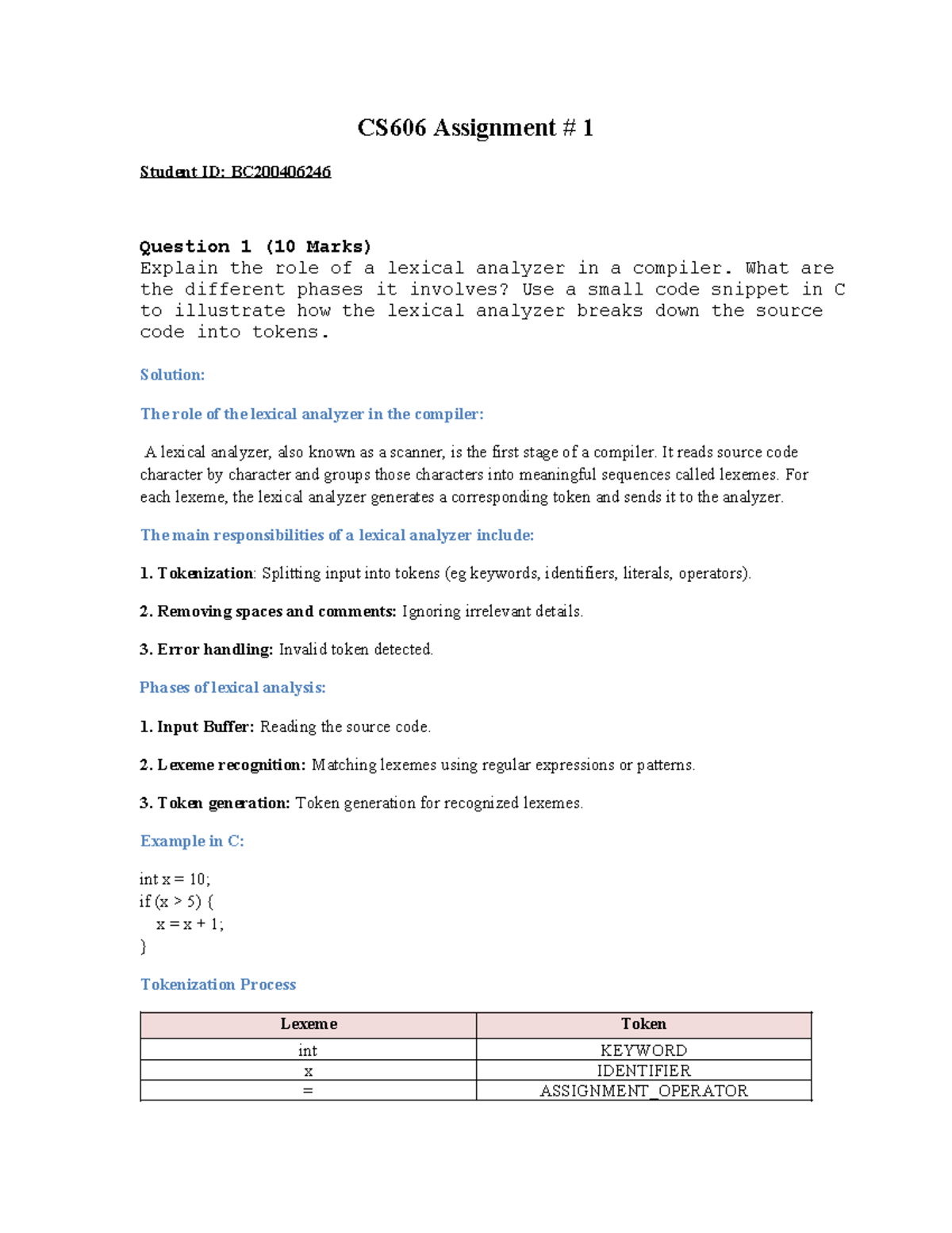 Mrk Fall 2024 CS606 1 BC2004 06246 - CS606 Assignment # 1 Student ID ...