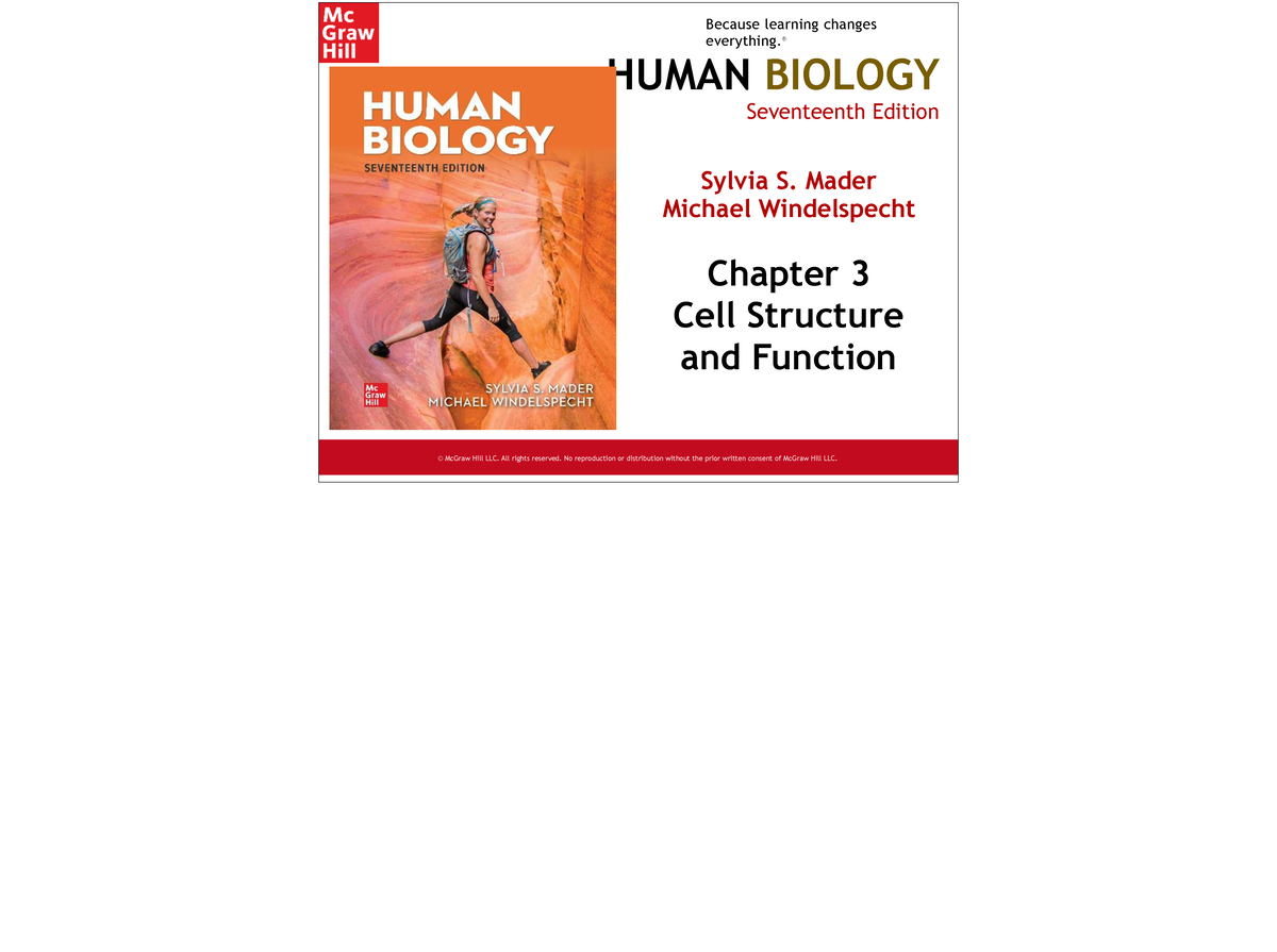 Mader 17e Human Biology Chapter 3: Cell Structure & Function - Studocu