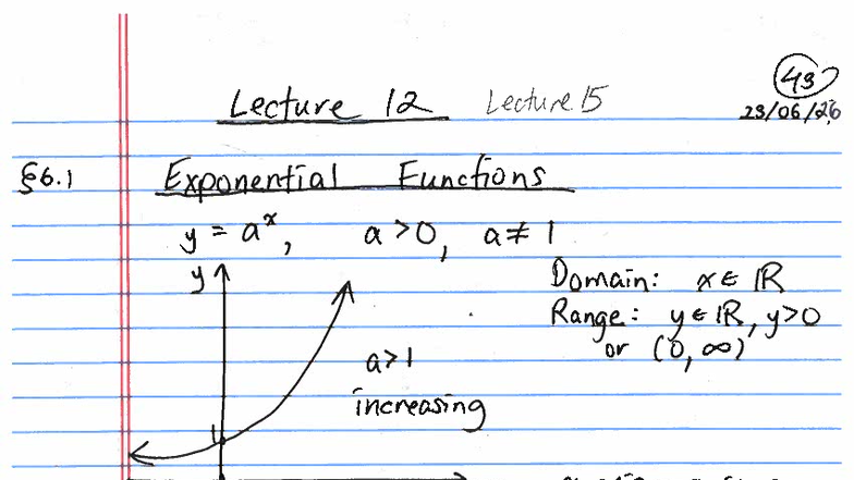 Chapter 6 Notes: Exponential & Logarithmic Functions (MATH 43) - Studocu