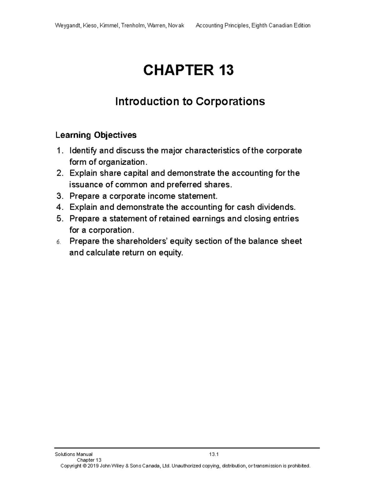 Solutions Manual for Accounting Concepts: Ch. 13 Review - Studocu